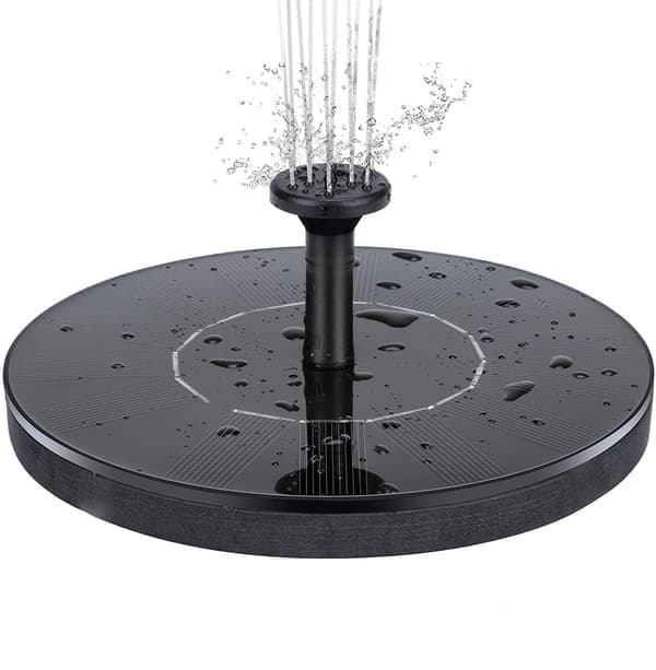 Soldriven vattenfontän 13 cm Svart