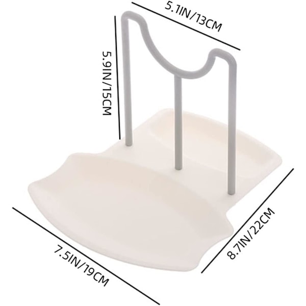 Lusikanlepo, kannenpidike, aterinteline, lusikanpidike, luova kattilankannenpidike, lusikanpidiketila (väri: valkoinen, koko: 22 x 18 x 15 cm)