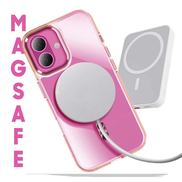 MagSafe-deksel for iPhone 16 Bakside Krystallfarge, rosa pink