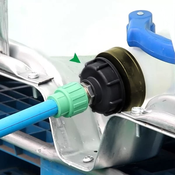 3 stk IBC tankadapter, plastavløpsvanntanklokkadapter, S60x6 IBC adapterfittings 1/2 3/4 1 tommer svart