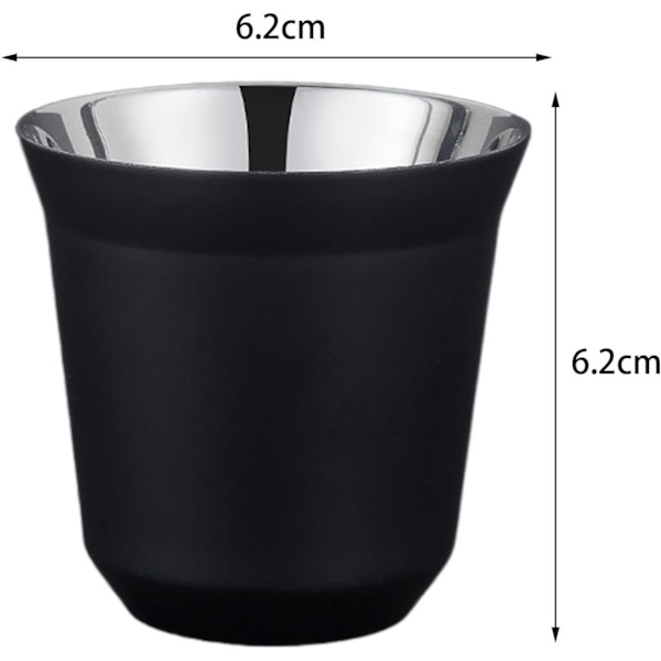 1 st isolerad kaffekopp vakuumisolerad resetermosmugg dubbelväggig kaffekopp camping tekopp spill-proof temugg set kontor rostfritt stål, svart