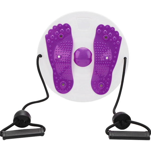 Twist Waist Disc Board, Justerbar Twisting Disc med håndtag, Talje slankende Balance Rotating Disc med Massage Foot Sole, Lilla