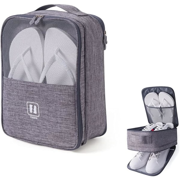 Rejseskotasker Sportssko opbevaringstaske Vandtætte skobæreposer kan fastgøres til en trolleytaske, når du rejser (grå, 30*22,5*15 CM) 30*22.5*15CM