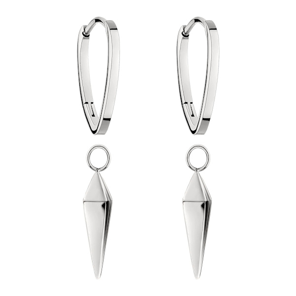 Øreringe Hoop Øreringe 925 Sterling Sølv Hoop Øreringe med Vedhæng Geometriske Simple Unisex Øreringe til Mænd Kvinder