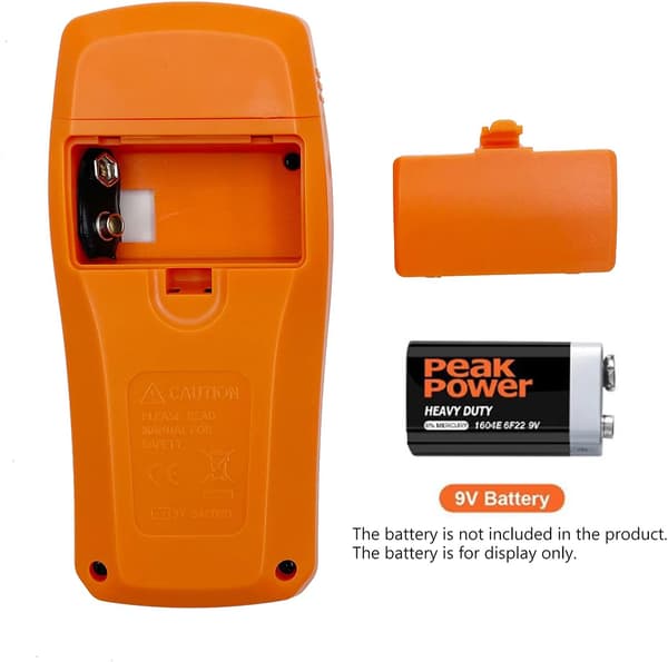 Digital Træfugtighedsmåler Træfugtighedstester Hygrometer Træfugtighedsmåler Stor LCD-skærm Orange