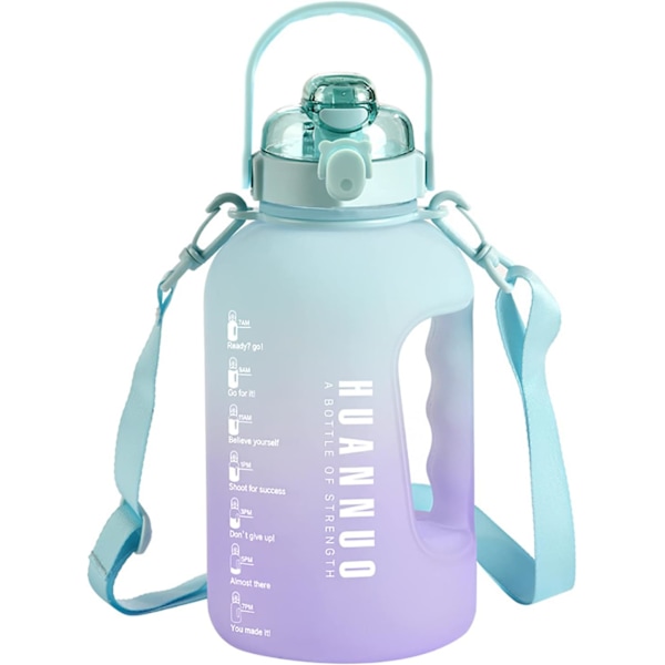 2,2 litran vesipullo BPA-vapaa 2,2 litran juomapullo oljella ja aikamerkinnöillä Vesi pullo Gradient Värit Purple