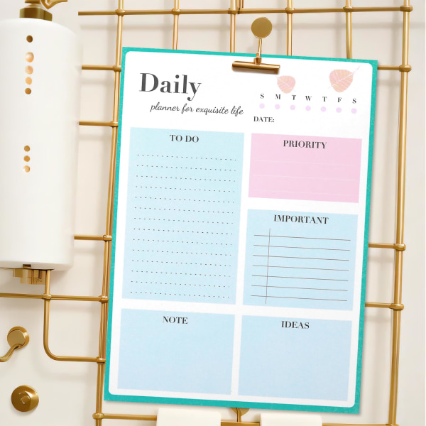 To Do List Notepad - Udateret daglig planlægger 52 ark rive af 15 x 21cm opgaveplanlægningspuder, To Do List Notebook Checkliste