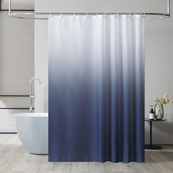 Bruseforhæng tekstil anti-skimmel vandtæt vaskbar badeforhæng lavet af polyesterstof hvid til akvamarin smal 120x200cm Navy blue 120*200cm