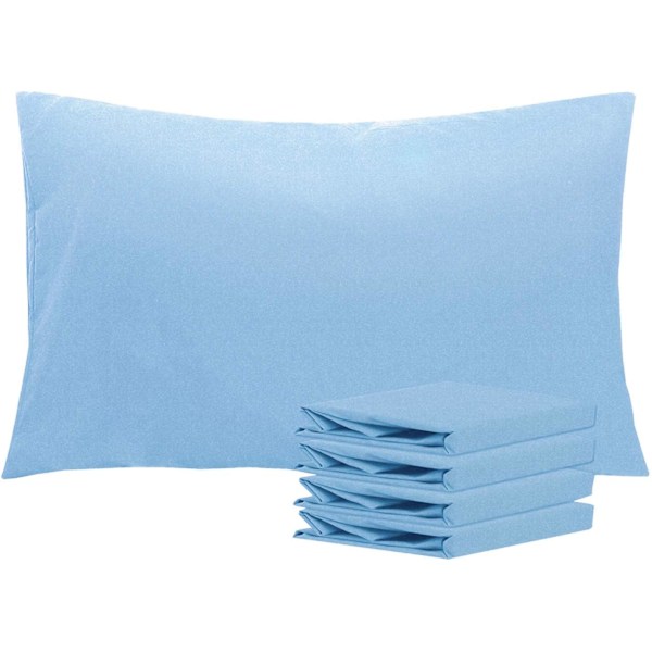 Cotton King Pillowcases - Set of 2，500 Thread Count Cotton Pillowcases - Soft and Breathable Envelope Closure Pillow Cases Sky Blue-2pcs