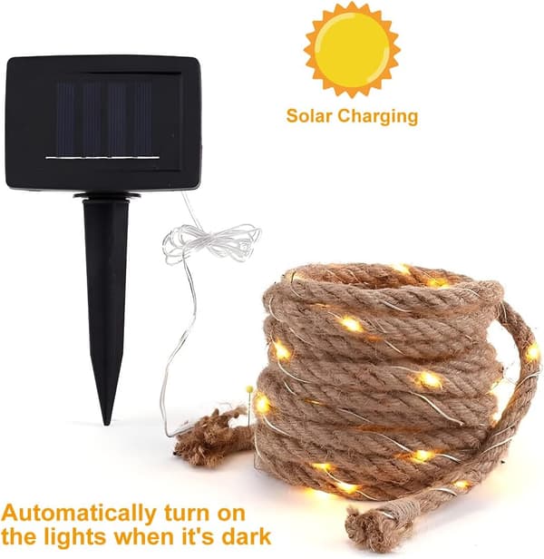 200 LED-lampor Solcellshampa Repljus 32,8ft Varm Vit