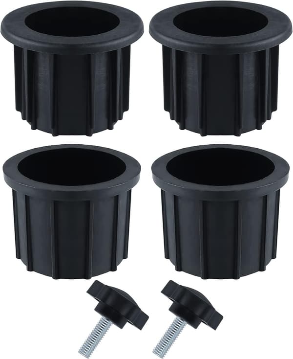 2 sæt (6 stk.) reservedele til parasolfod, inklusive 4 stk. parasolhulring og 2 stk. håndskruer, parasol