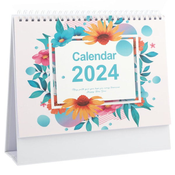 Small Desk Calendar 2024, Standing Flip Desktop Calendar Jan. 2024 - Dec. 2024, 7,3" x 9", Mini Skrivebordskalender med To Do List-side
