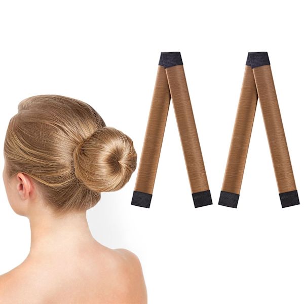 Hårbolle Shaper, 2 stk. Easy Donut Bun Maker til hår, fransk twist fold wrap snap band
