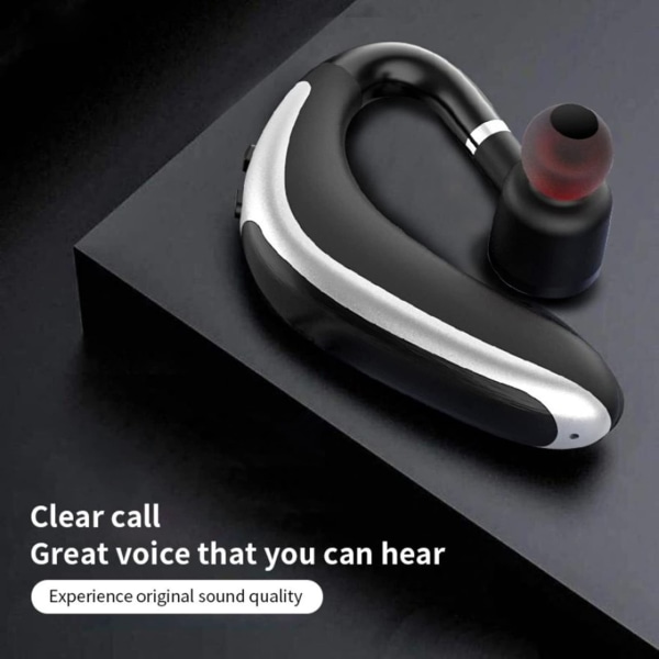 Bluetooth V5.0 Headset Ultralätt trådlösa öronsnäckor, [Business Style] Trådlöst öronsnäcka med inbyggd mikrofon Bluetooth-hörlurar Headset（svart） Black