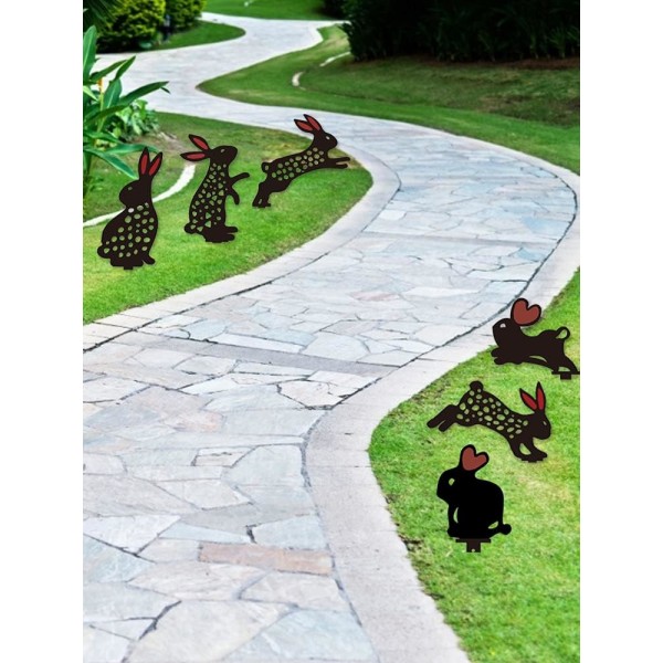 Rabbit Art Garden Decor Spike Akryyli Kani Ontto Puutarhakyltti nurmikon koristeluun 2 kpl 3