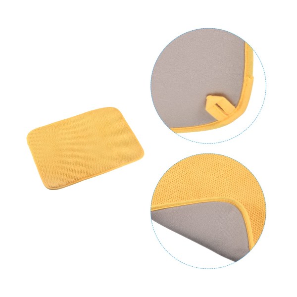 Sourcing map Mikrofiber opvaskemåtte, 15,75\" x 11,82\" opvaskemåtter køkkenbordmåtter opvaskemåtte til bordplade, hurtig tørring-gul
