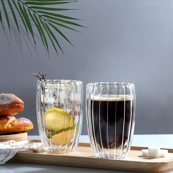 450 ml dobbeltvæggede glaskrus, kaffekopper, cappuccino latte glastekopper, varmebestandige glaskrus til kaffe
