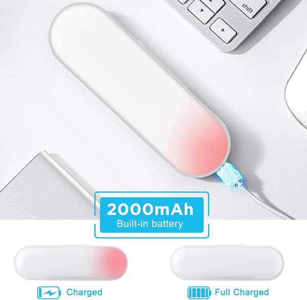 2 stk LED-skaplys, dimbare, oppladbare 2000 mAh, trådløse, LED-stripe med 5 lysfarger 2pc