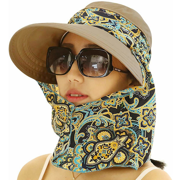 Pakbar, formbar, ekstra stor floppy solhat, reversibel, UPF 50+, strand solhat khaki
