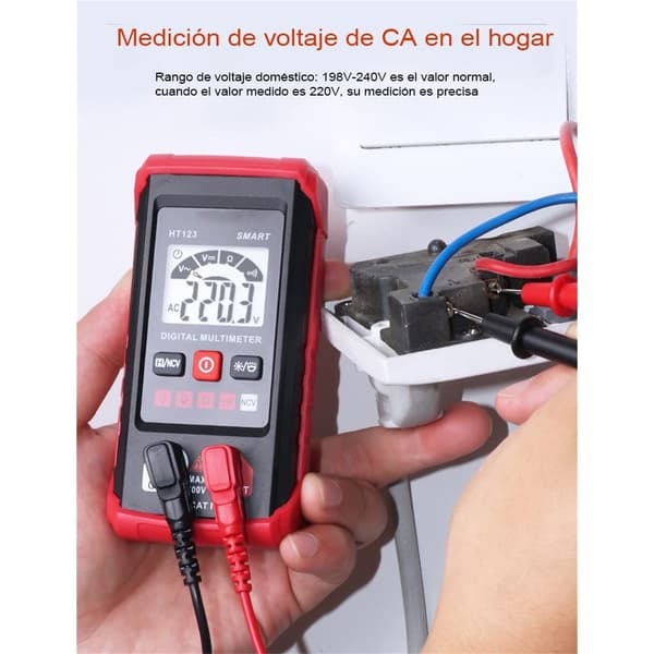 Digital multimeter, multifunktionell voltmeter, AC och DC spänningsmätning