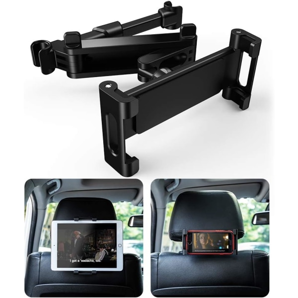 Bil Tablet Hållare, Bil Tablet Hållare Universal Bil Nackstöd 360° Vridbar Justerbar Storlek 6-12 Inch för iPad