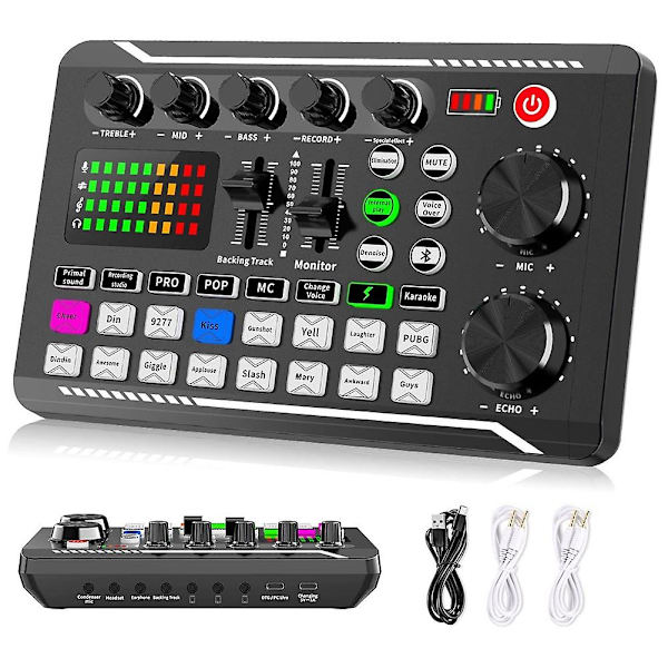F998 Live Lydkort Audio Mixer Podcast, Stemmeforvrængning Til Bord Til Mikrofon Karaoke