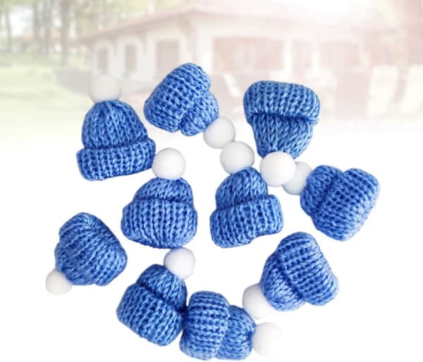 10 kpl mini joulupukkihattua Blue