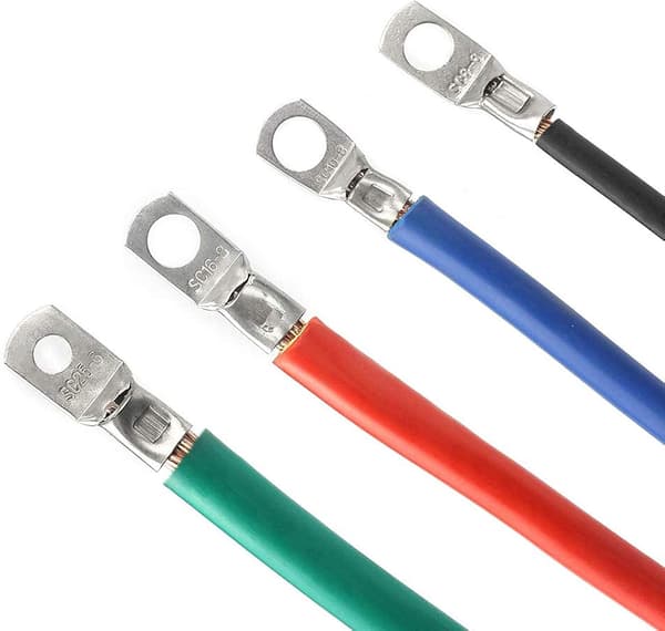 60 st elektriska kabelskor hål bult förtennad koppar crimp ring terminaler