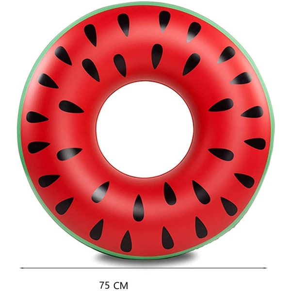 Gummiring til svømning, oppustelig ring, stor svømmering strandlegetøj, svømmerør til svømmebassin til voksne (75 cm) (rød)