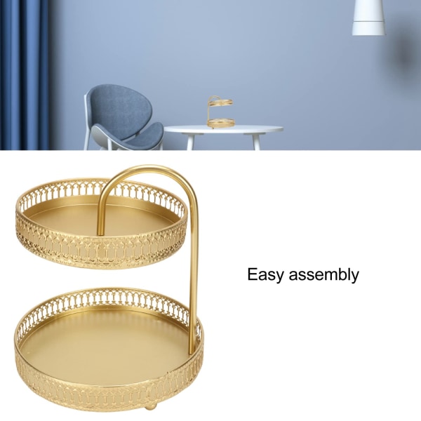 Kakefat, 2 etasjers metall cupcake stativholder, serveringsstativ displaystativ gjenbrukbar kakefat, godteri frukt displaytårn