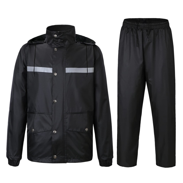 Coat Rainwear, Waterproof Hooded Rain Suit, Outdoor Men's Waterproof Jacket and Pants Set(XXL)