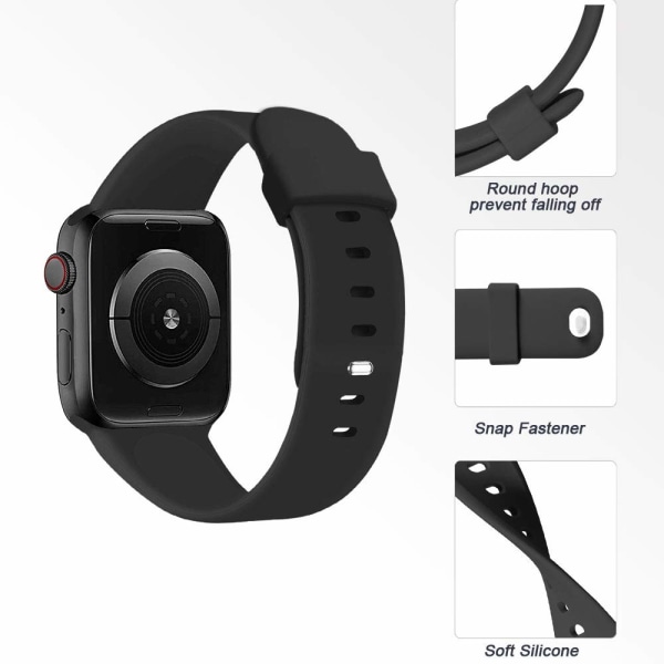 Kompatibel med Apple Watch-armband 45mm 42mm 44mm, Mjukt sportarmband i silikon, ersättningsband för iWatch Series SE 7 6 5 4 3 2 1 för män och kvinnor