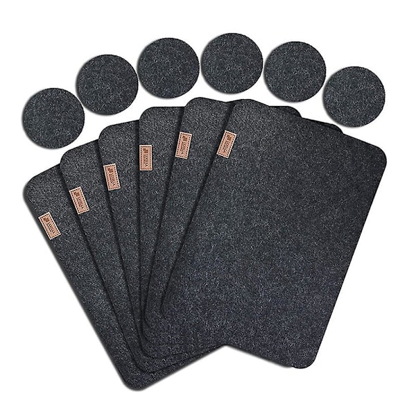 12-delt Filt Placemat-sett Inkluderer Placemat og Koster Varmebestandig Sklisikker Vaskbar Placemat