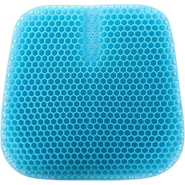 Gel-sitskudde Ortopedisk, Honeycomb Gel-sitskudde Bionisk Struktur Stolskudde Andningsbar Sitskudde 47 * 42 * 3cm, Blå