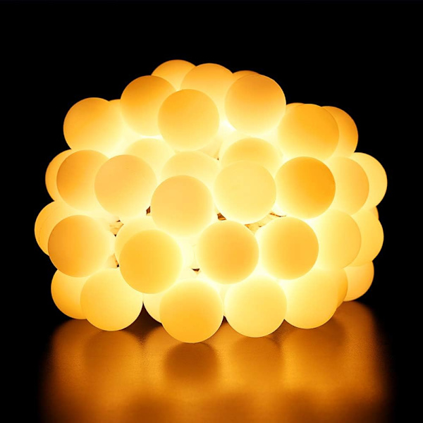Ljusslinga, 80 LED-julgranskulor 8 lägen med timerfunktion, vattentät LED-ljusslinga för inomhus- och utomhusbruk (varmvit)