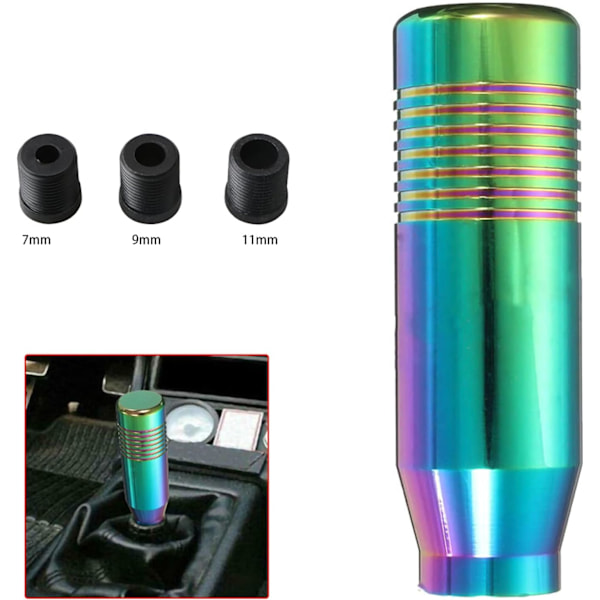 8,5 CM manuell växelspak för bil - universell 5,6-växlad aluminiumväxelspakadapter - växelspaksknopp (färgglad) Colorful