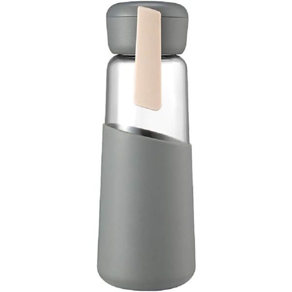 Glas Vandflaske Silikone Etui Kreative Gaver Flasker Anti-Skoldning Hold Koldt Vandflaske Dark Gray