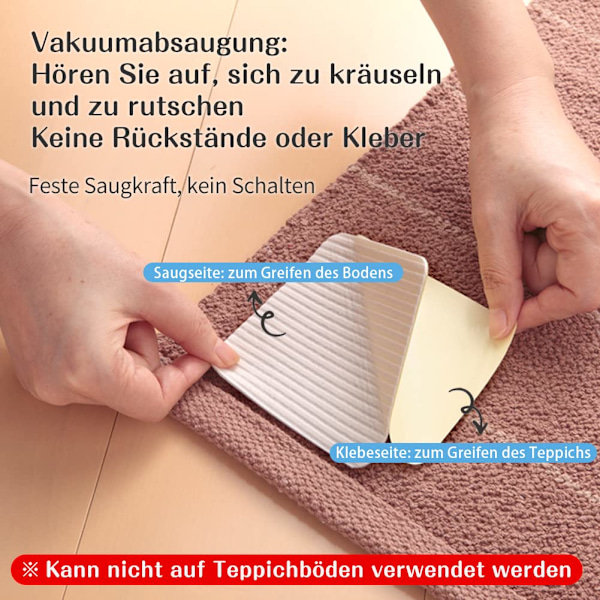 Mattgrepp halkfri matta vakuumteknik halkfri underlag för parkettgolv halkfri matta matta halkfri antikrullning 10 x 10 cm 4-pack 8pcs