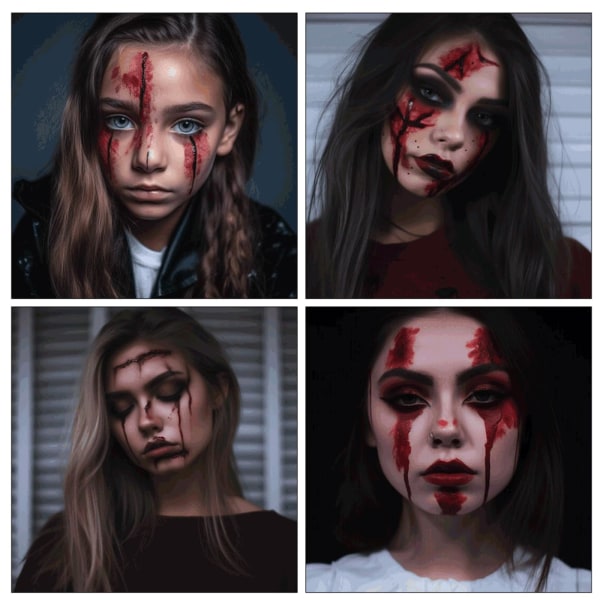 Halloween Special Effects Makeup Kit ,Fake Wound Forming Modeling Scar Wax med spatel och koagulerad blodgel ,Halloween Stage Hudvax