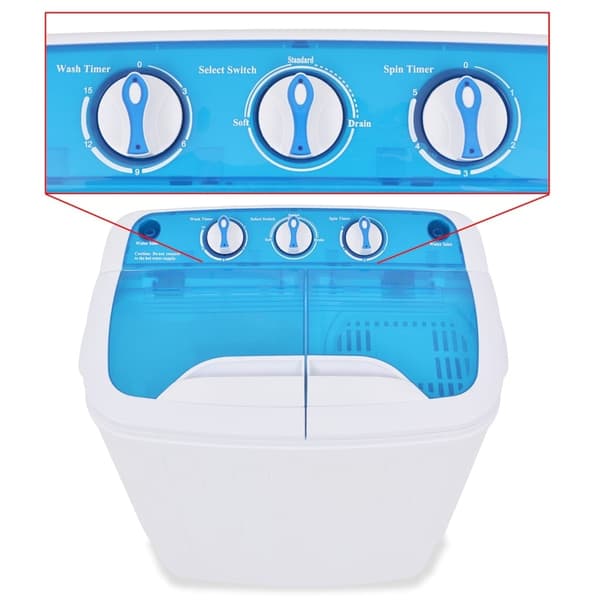 vidaXL Mini-kaksoisrumpupyykinpesukone 5,6 kg multicolor multifärg