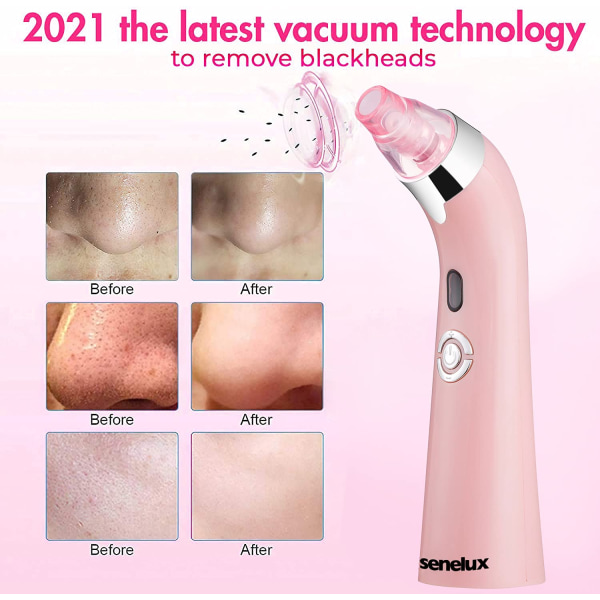 Blackhead Remover Vacuum Pore Cleaner Acne Comedon Extractor Face Pore Vacuum Blackhead Remover Tool Facial Pore Cleanser - Pink