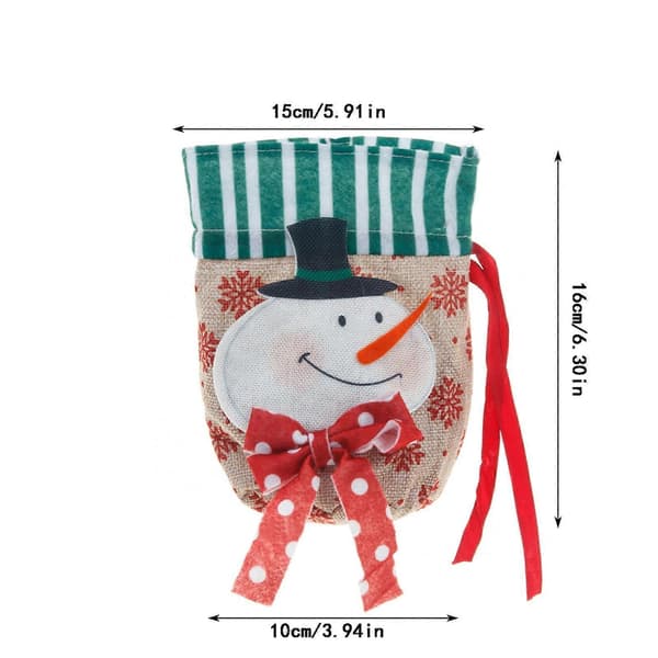 Jacenvly Julklappspåsar för Barn Rea Jul Tomte Snögubbe Presentpåse Godispåse Julafton Äppelpåse Förvaringspåse Julgransprydnader