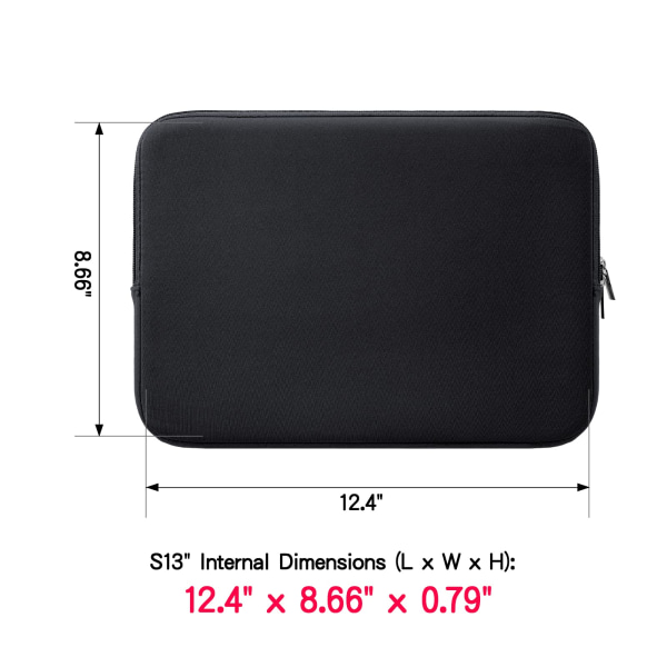 13 Inch Laptop Sleeve Compatible with 2022 2021 MacBook 13.6" M2 A2681, 13.3 Air Pro M1 A2337 A2338 A1706 A1708 A2159 A2179 A2251 A2289(Black)