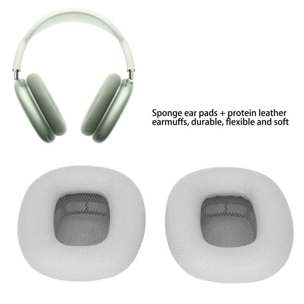 Reservedeler for øreputer, myke minneskumhodetelefoner, reservedeler for øreputer, skinnøreputer for Airpod MAX-headset234 (grå) Silver