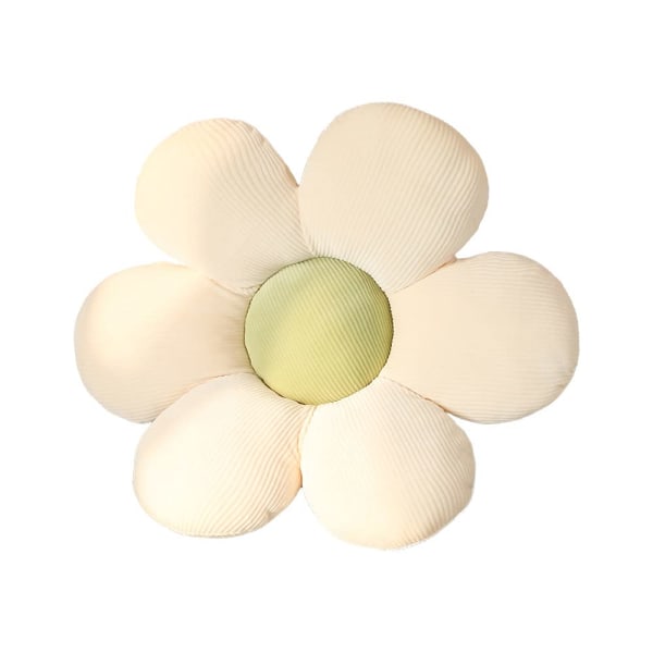 Flower Golvkudde Tatami Blomformad plyschdekor av bekväma sittkuddar för hemsoffa för barnrum (45x45cm, vit och grön) White & Green