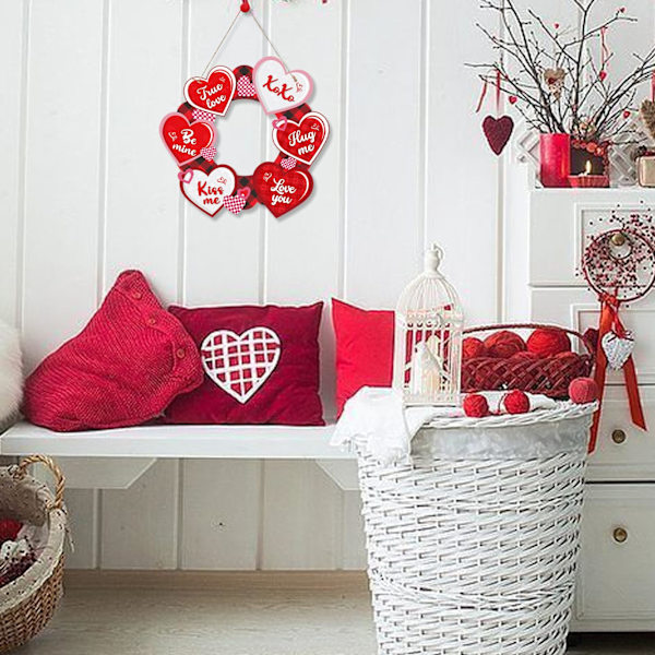 Valentinsdag dørskilt - Dør Happy Valentines Day Decor | Bærbar Valentinsdag hjerteform kjærlighetsbrev dørskilt for vindu, vegg, veranda