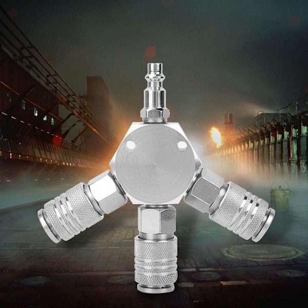 Way Air Manifold Pneumatic Connector 1/4'' F-NPT Air Hose Manifold Quick Connector Splitter Adapter 120*20mm