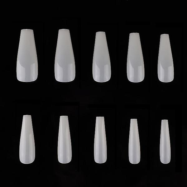 500 nageltips ballerina mjölkvit falska naglar akryltips