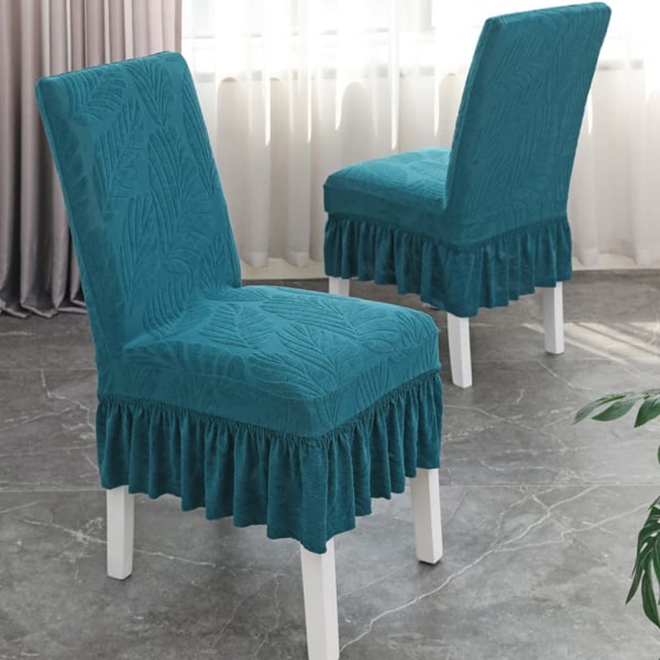 Stolsöverdrag Matbord med 2 stolar set, stretchiga stolsöverdrag Avtagbar tvättbar cover Cover (set med 2, turkos) blue