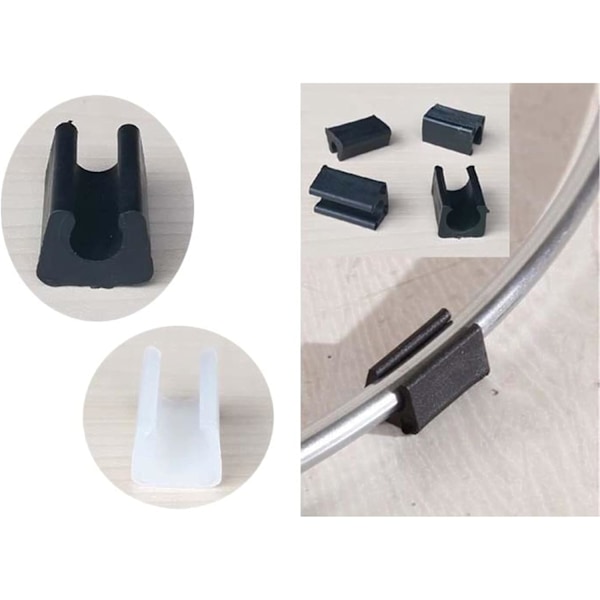 32 stk. stolben gliderrør endehætte bufferhætte stopper møbel gulvbeskytter U-form plastik stolkapper (10mm, sort) Black 10mm